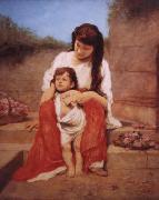 Gabriel von Max Mutter mit Kind oil painting